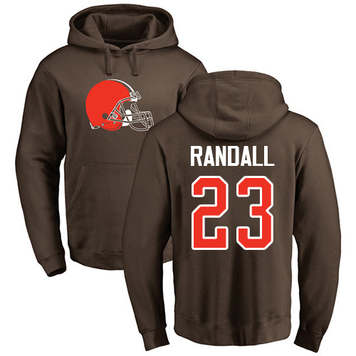 Men Cleveland Browns Damarious Randall Brown Jersey #23 NFL Football Name and Number Logo Pullover Hoodie Sweatshirt